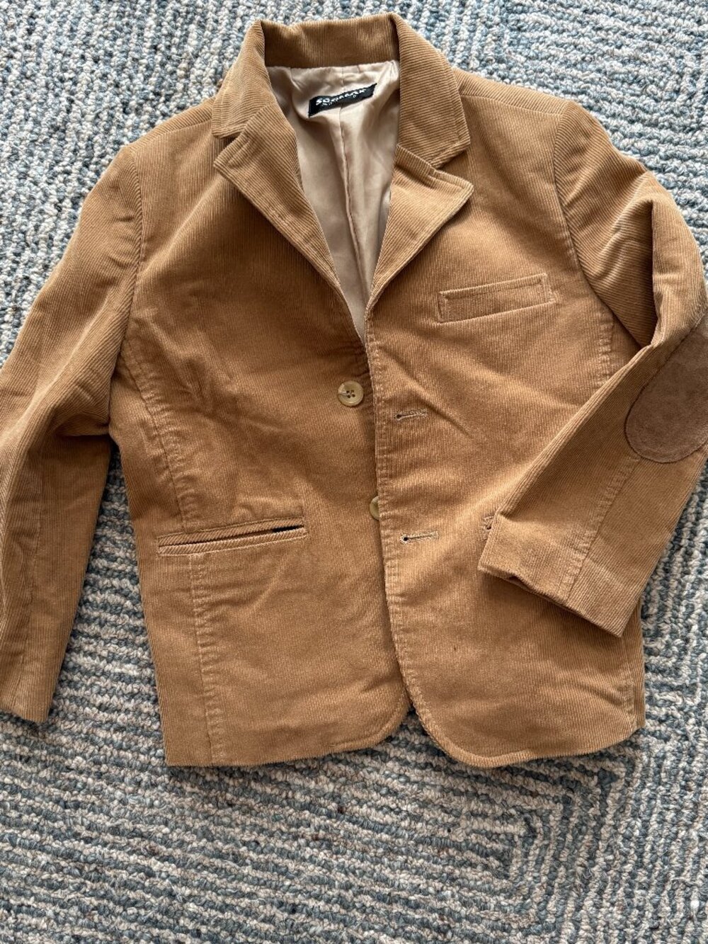 Corduroy Kids Blazer in Tan - Unbranded